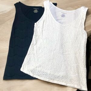 Set of 2 Van Heusen Lace Front Tanks